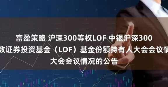 富盈策略 沪深300等权LOF 中银沪深300等权重指数证券投资基金（LOF）基金份额持有人大会会议情况的公告